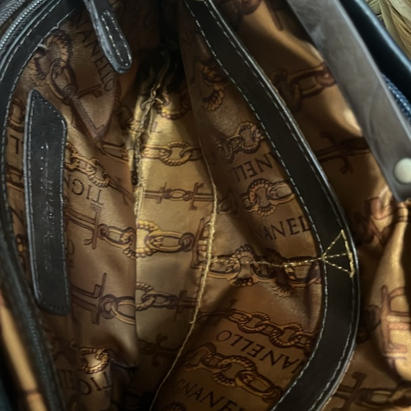 Tignanello purse with strap navy with brown strap - Picture 5 of 5